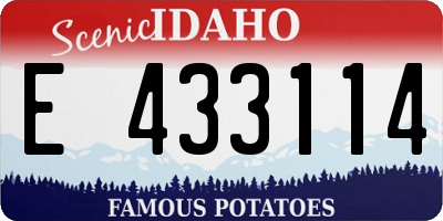 ID license plate E433114