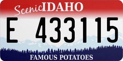 ID license plate E433115
