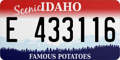 ID license plate E433116