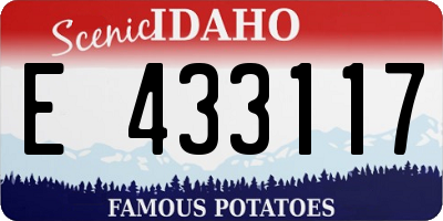 ID license plate E433117