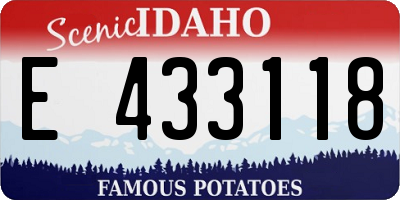 ID license plate E433118