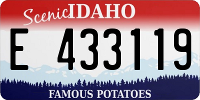 ID license plate E433119