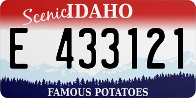ID license plate E433121