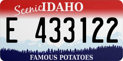 ID license plate E433122