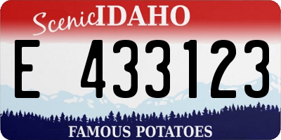 ID license plate E433123
