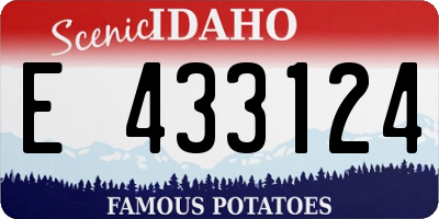 ID license plate E433124