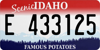 ID license plate E433125