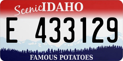 ID license plate E433129