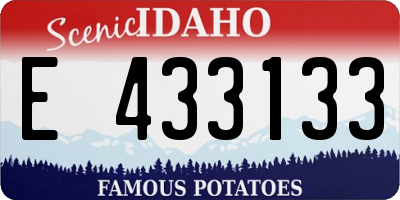 ID license plate E433133