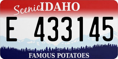 ID license plate E433145