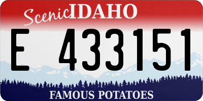 ID license plate E433151