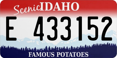 ID license plate E433152