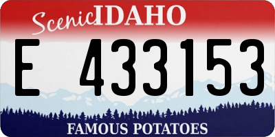 ID license plate E433153