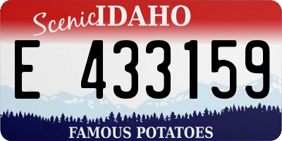 ID license plate E433159