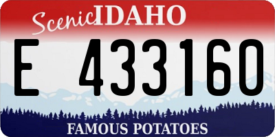 ID license plate E433160