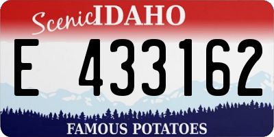 ID license plate E433162