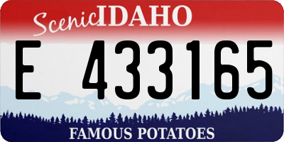 ID license plate E433165