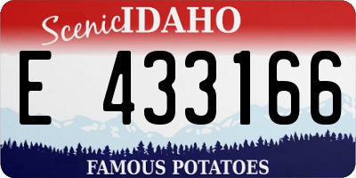 ID license plate E433166