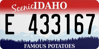 ID license plate E433167