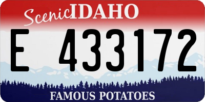ID license plate E433172