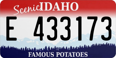 ID license plate E433173