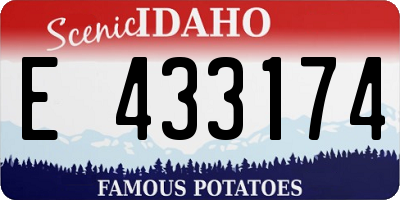 ID license plate E433174