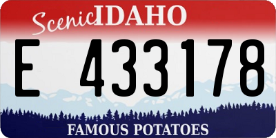 ID license plate E433178