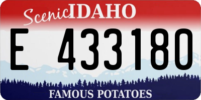 ID license plate E433180