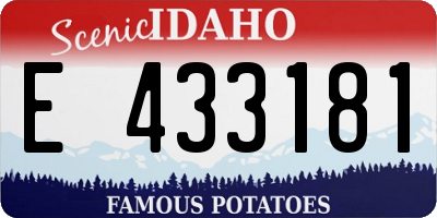 ID license plate E433181