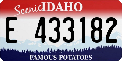 ID license plate E433182
