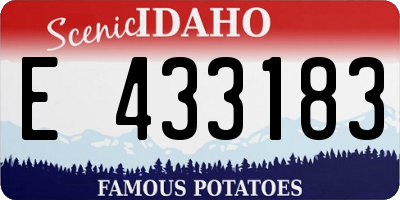 ID license plate E433183