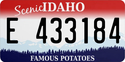 ID license plate E433184