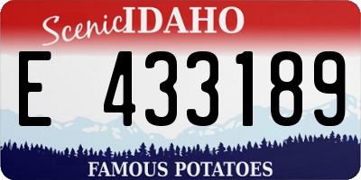 ID license plate E433189