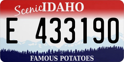 ID license plate E433190
