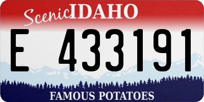 ID license plate E433191