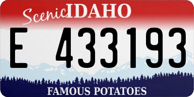ID license plate E433193