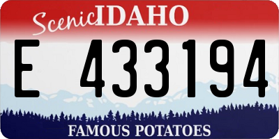 ID license plate E433194