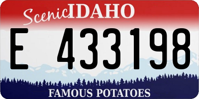 ID license plate E433198