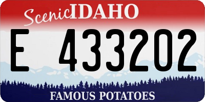ID license plate E433202