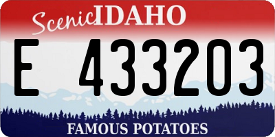 ID license plate E433203