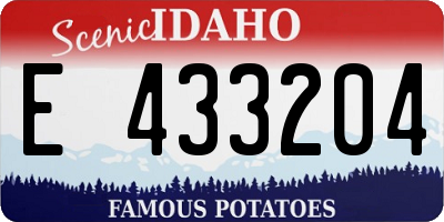ID license plate E433204