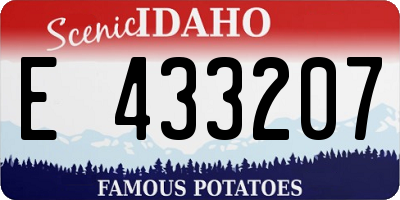 ID license plate E433207
