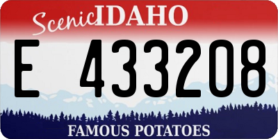 ID license plate E433208