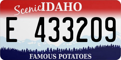 ID license plate E433209