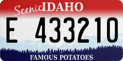 ID license plate E433210