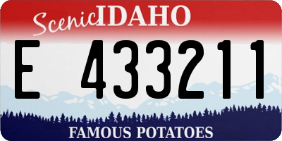 ID license plate E433211