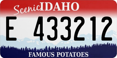 ID license plate E433212
