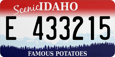 ID license plate E433215