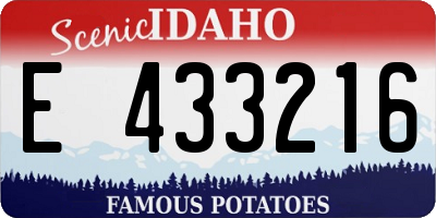 ID license plate E433216