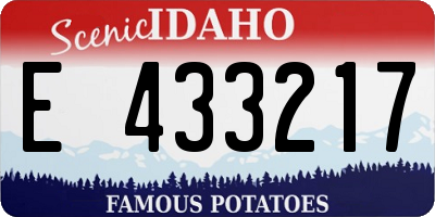 ID license plate E433217